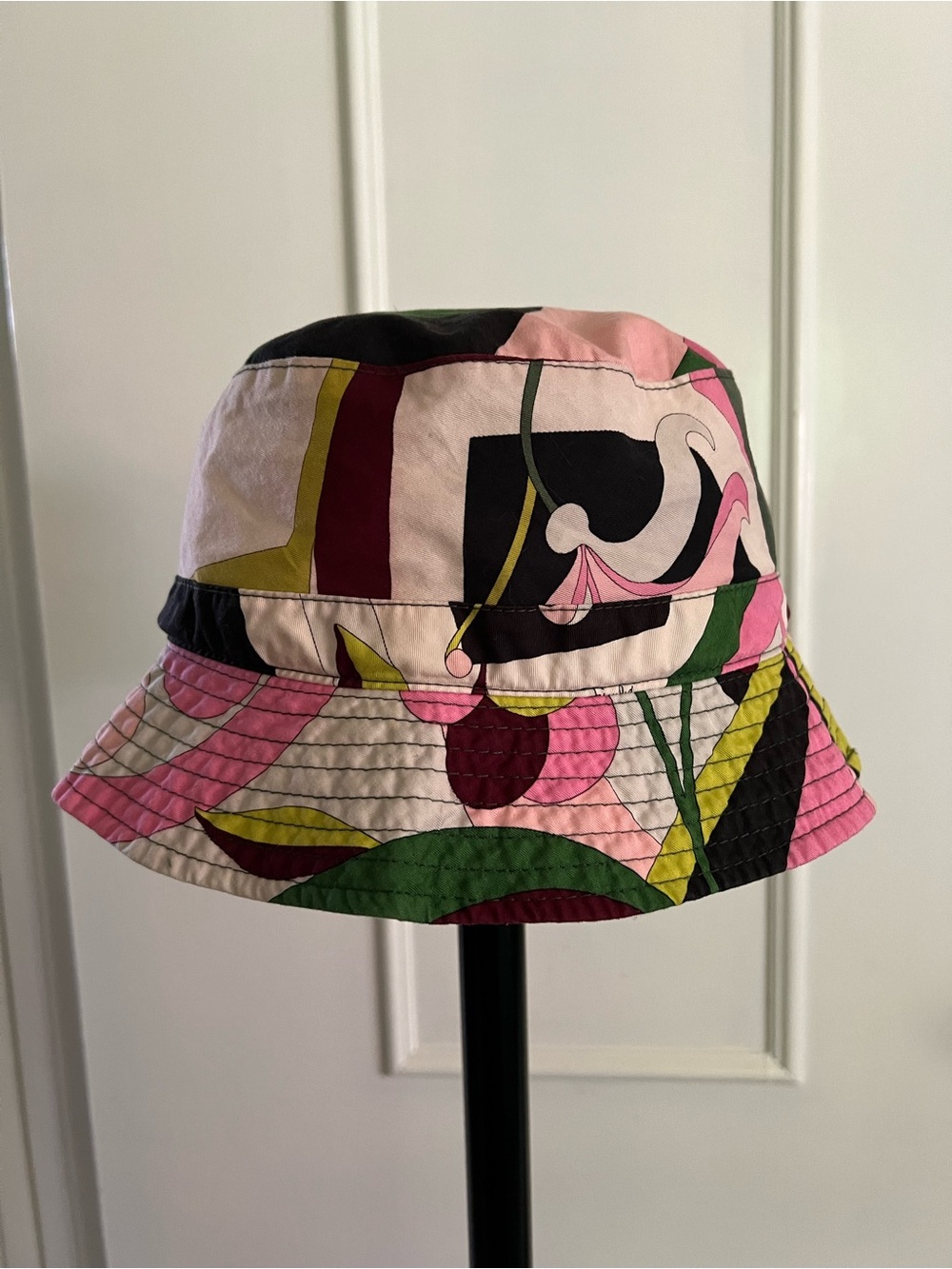 Emilio Pucci Pink Black Green Floral Bucket Hat